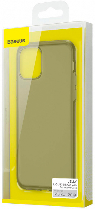Купить Чехол Baseus Jelly Liquid Silica Gel (WIAPIPH58S-GD01) для iPhone 11 Pro (Transparent Black) 1077646